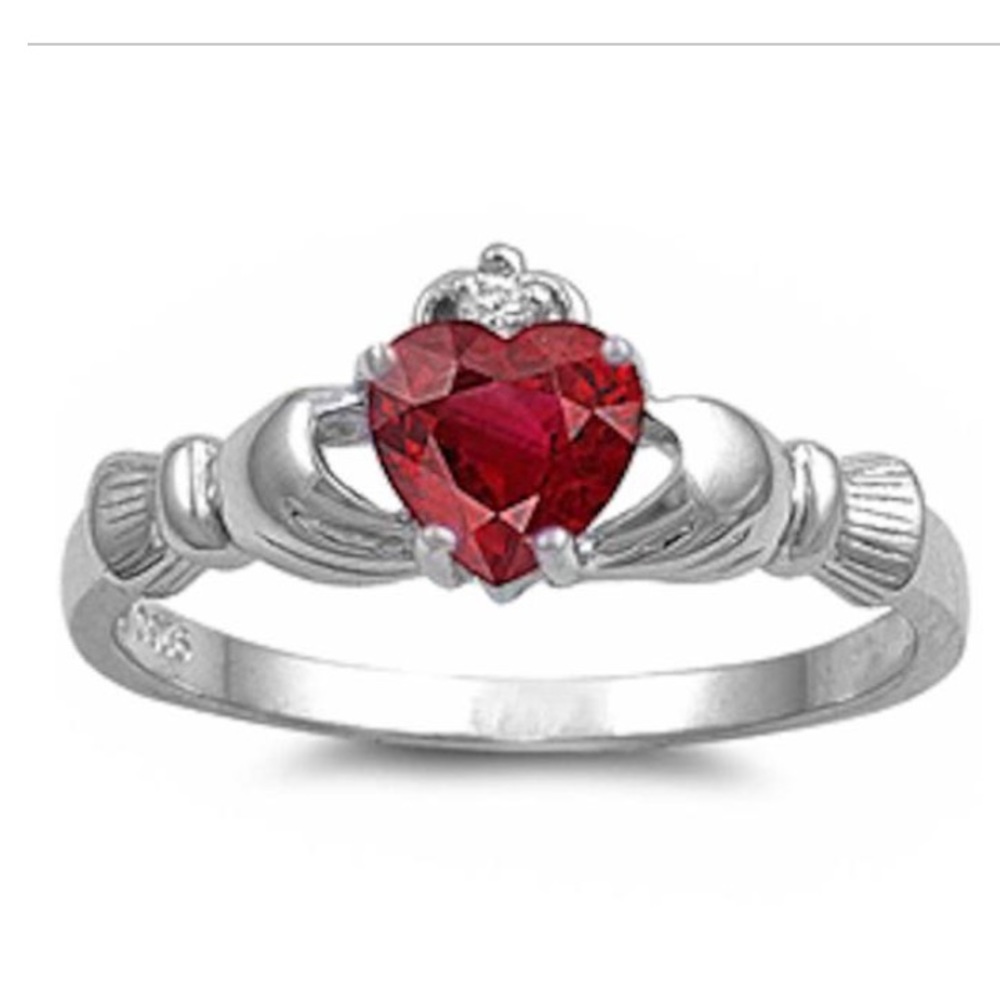 Sterling silver 925 claddagh rose pink white gold